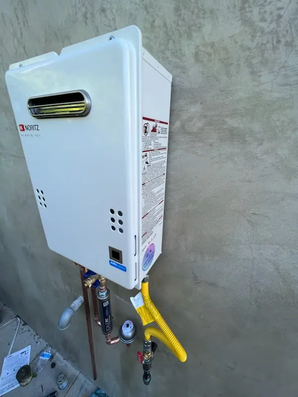 Tankless water heater installation for Meadows at Westwoods homes